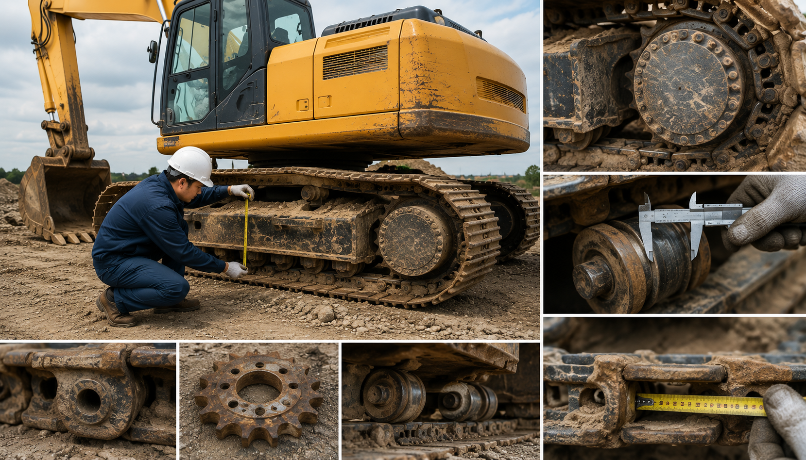 Digital scan visualization of used excavator undercarriage measurement