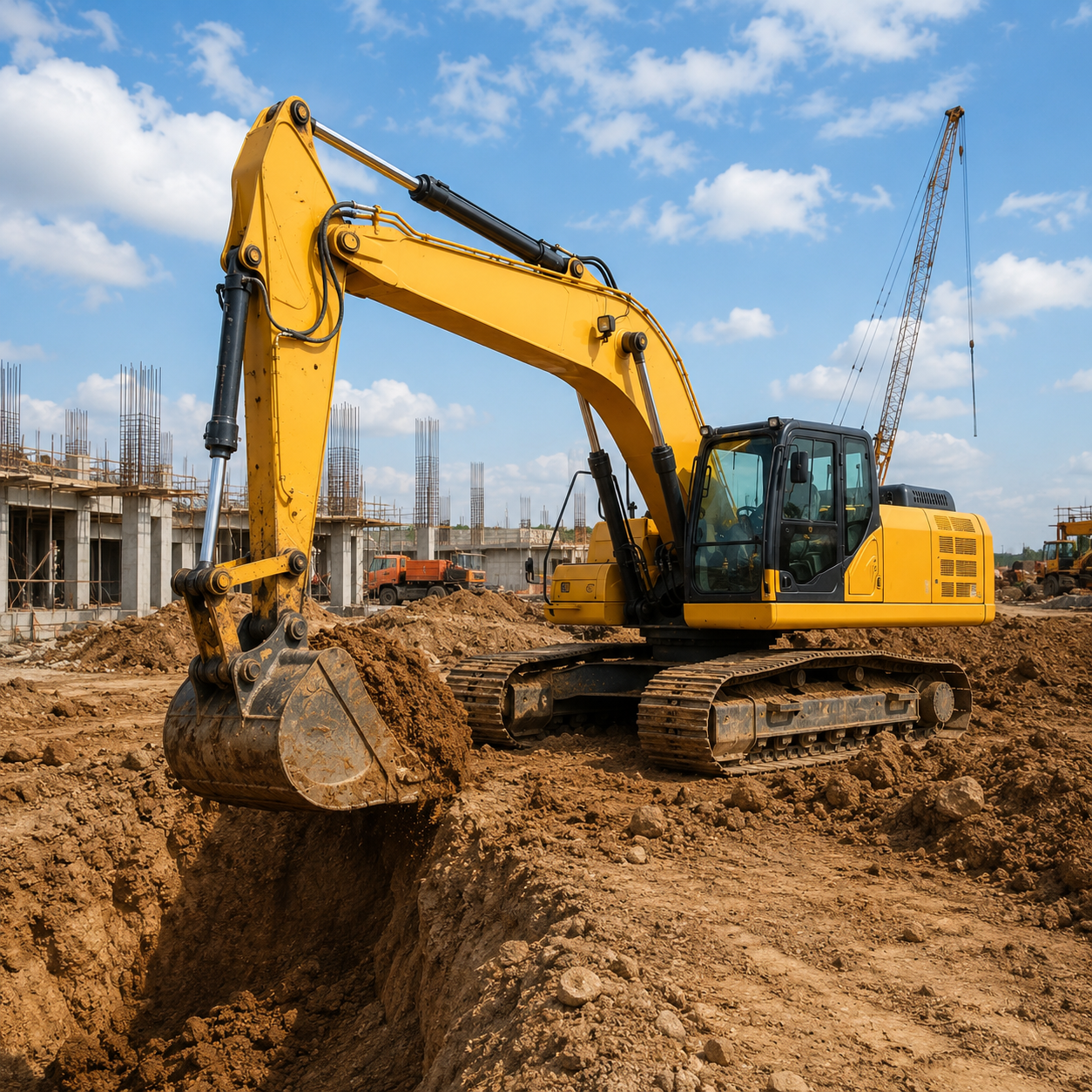 Medium excavator size comparison from 10 to 30 tons