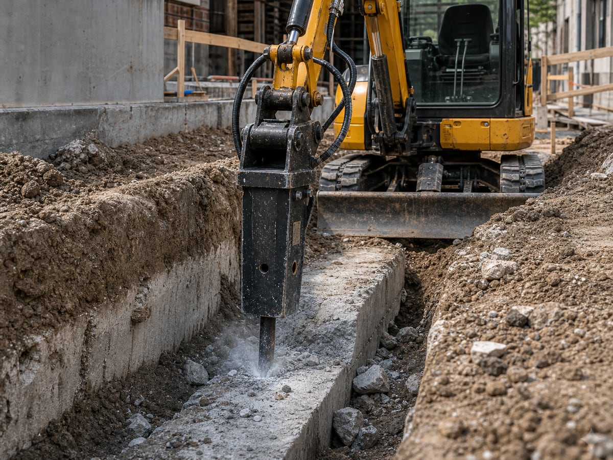 Trenching and foundation removal with compact breaker