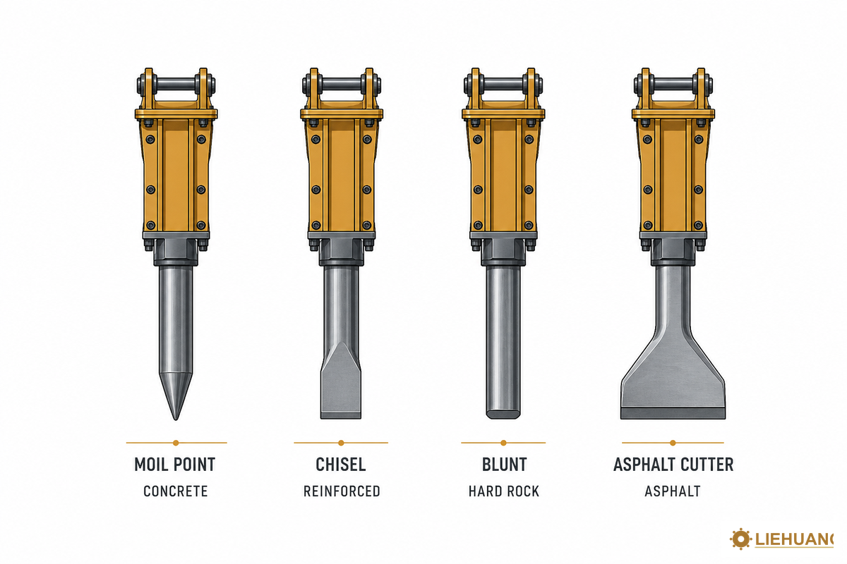 Working Tools & Lubrication: Moil, Chisel & Blunt — Liehuang