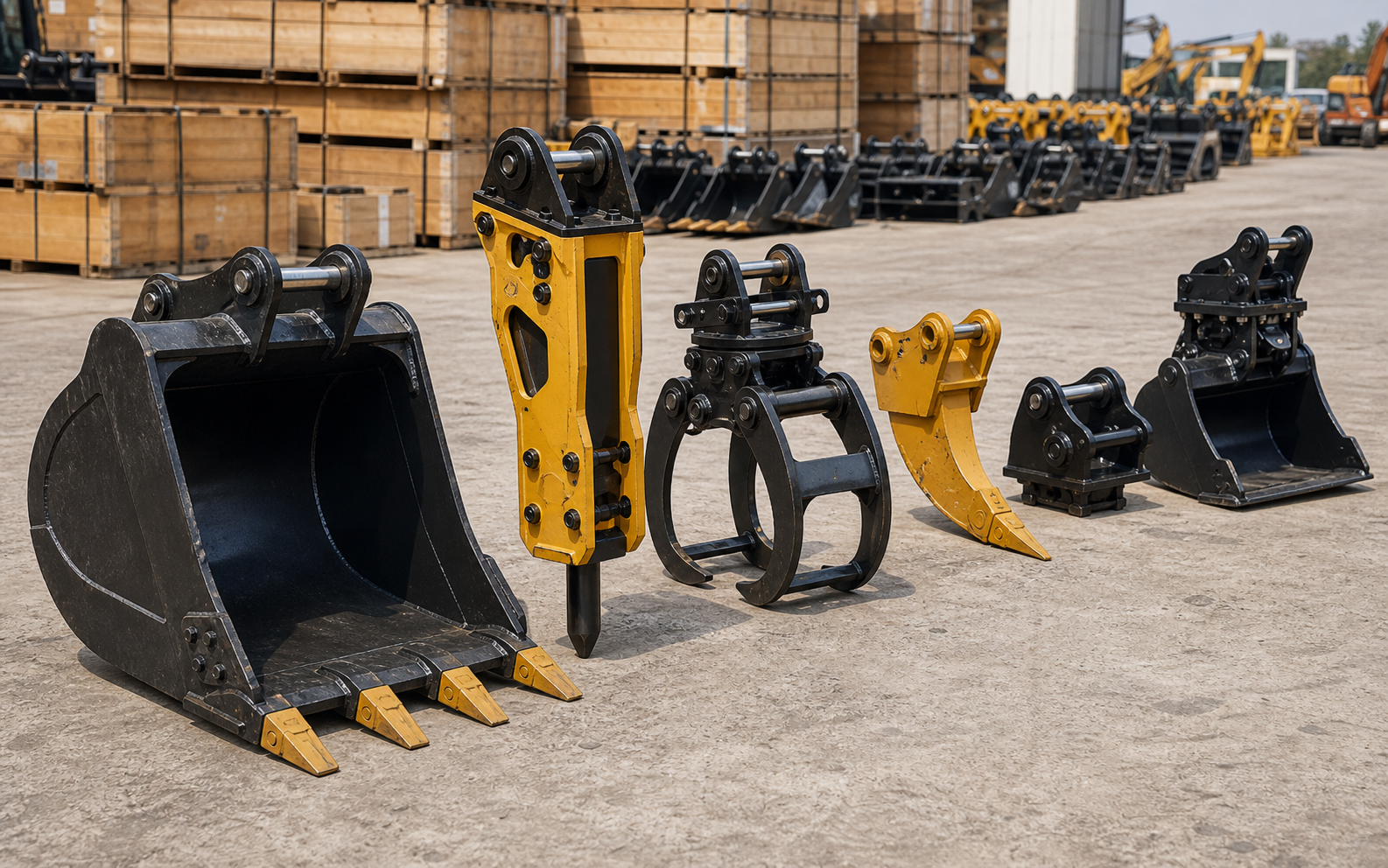 Midi excavator attachments for 10 to 30 ton carriers