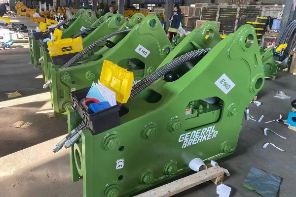 Excavator Attachments including buckets and hydraulic breakers