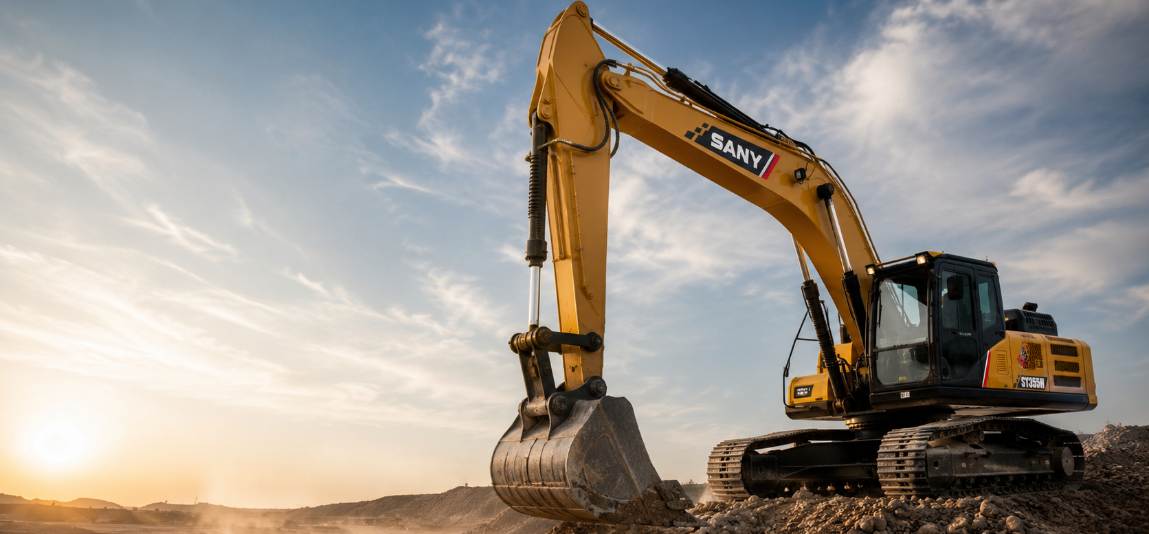 Used Sany excavators export yard