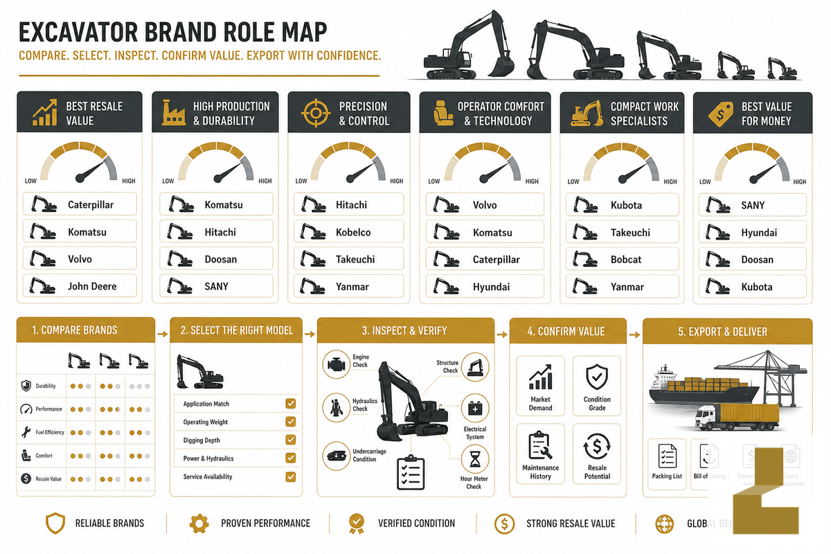 The Top Excavator Brands to Know — Liehuang Used Excavators