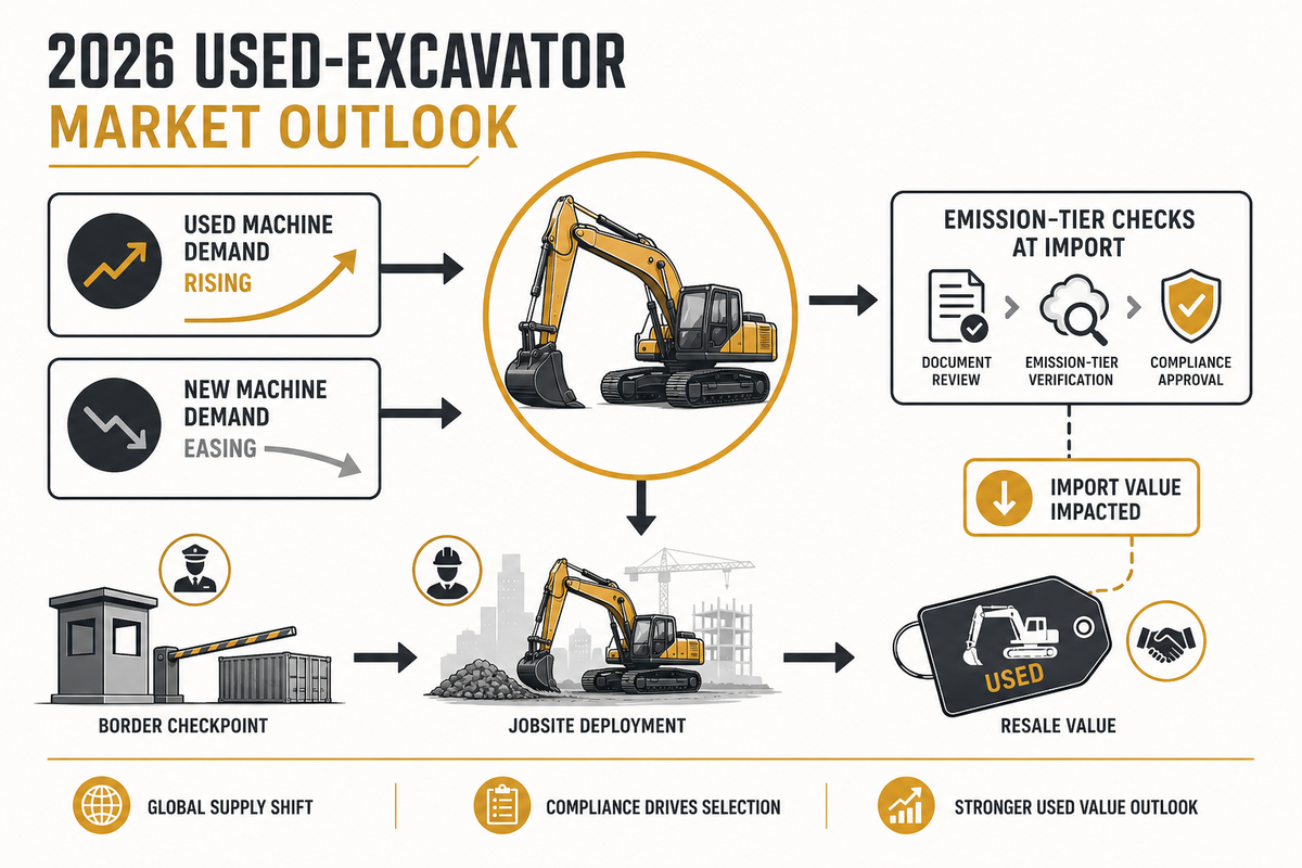 The Used Excavator Market in 2026: Where Brand Value Is Heading — Liehuang Used Excavators