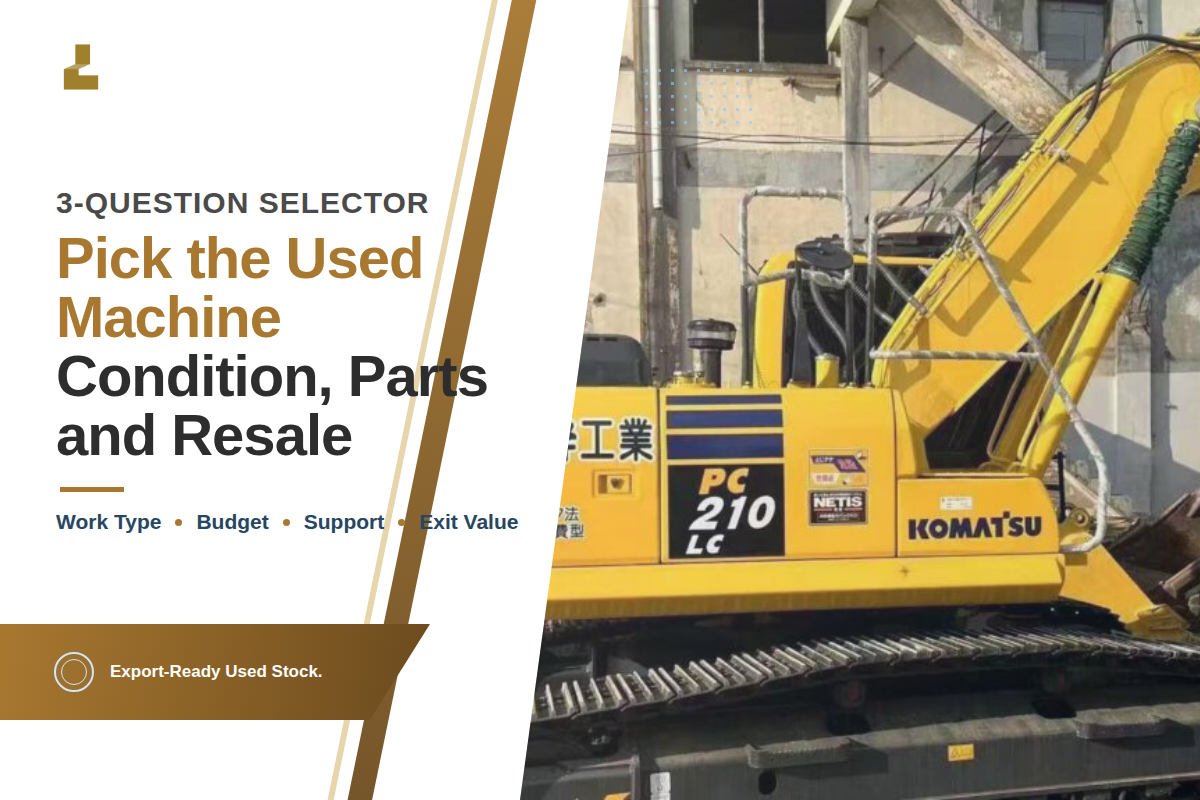 Which Should You Buy Used? The 3-Question Cat-or-Komatsu Used Selector — Liehuang Used Excavators