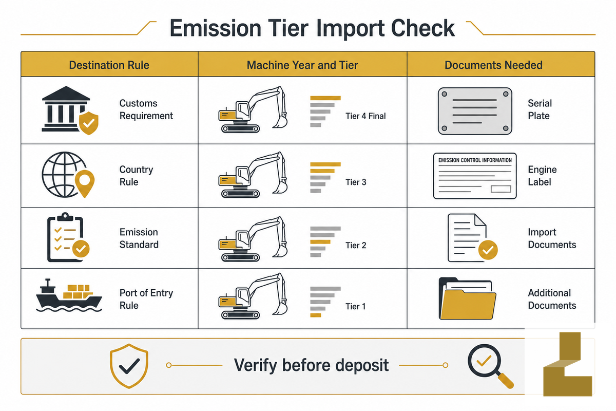Emission Tiers and Used-Import Eligibility: What's Changing — Liehuang Used Excavators