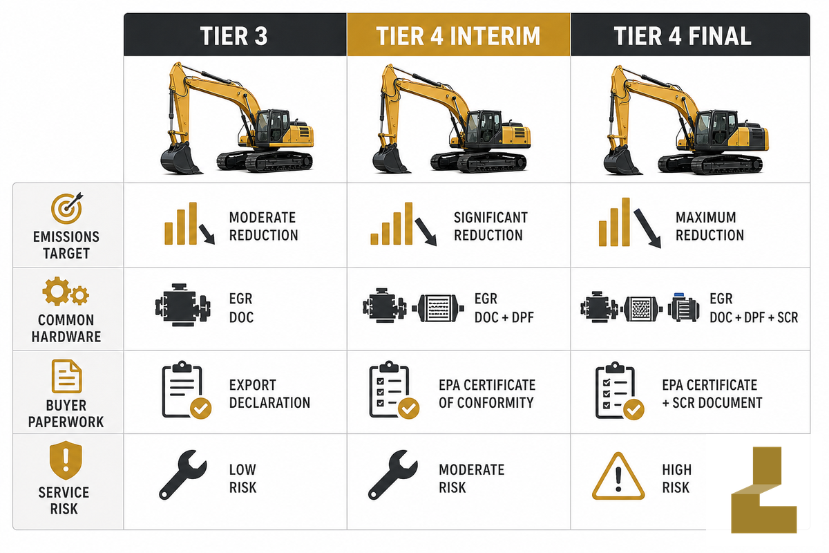 Tier 4 Interim vs Tier 4 Final vs Tier 3 — Liehuang Used Excavators