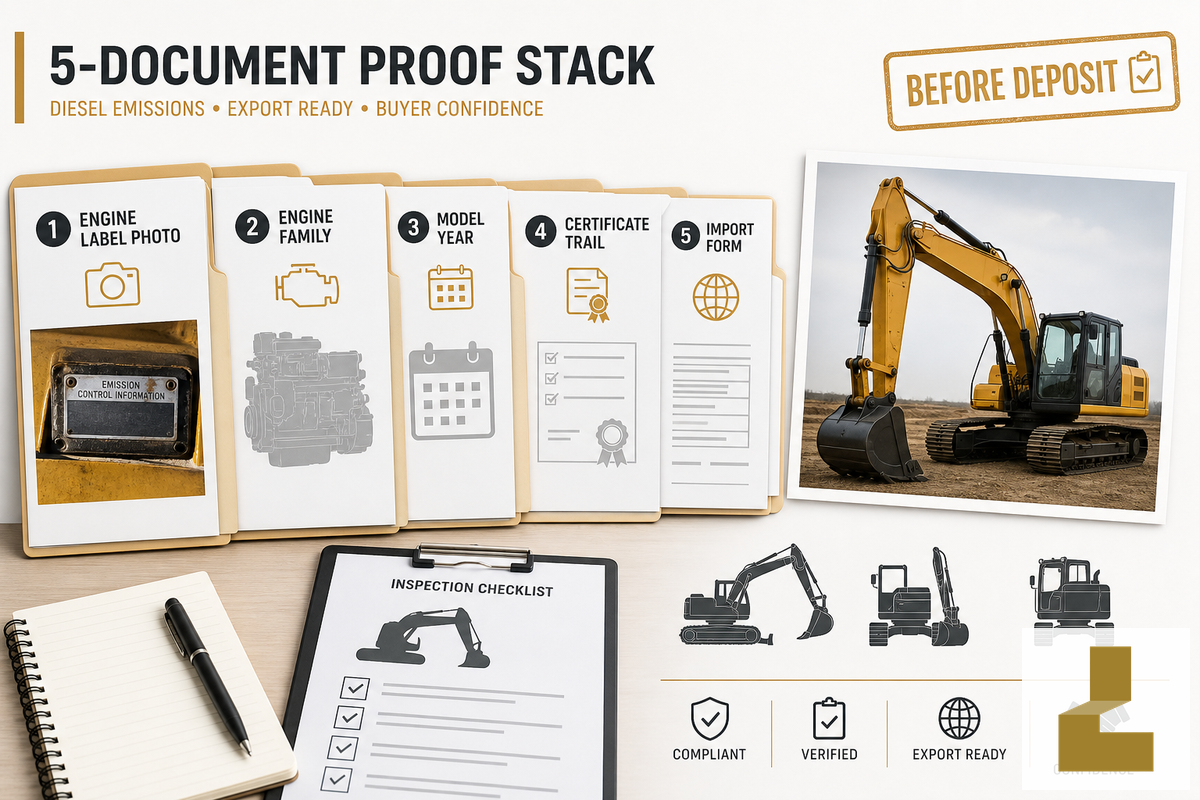 5-Document Tier 4 Proof Stack for Used Excavator Buyers — Liehuang Used Excavators