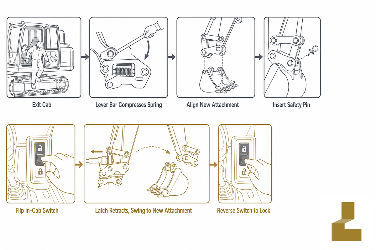How to Use and Install an Excavator Quick Coupler — Liehuang