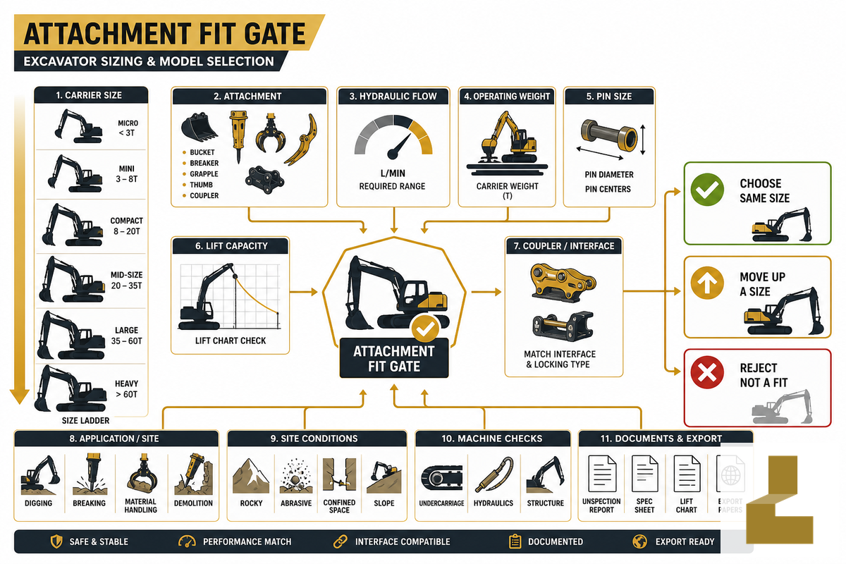 Attachments and Bucket Capacities Can Change the Right Size - Liehuang Used Excavators