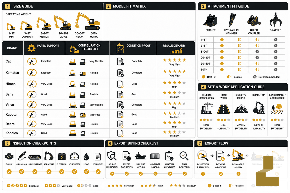 Cat Excavator Sizes, Excavator Models and Brand Fit - Liehuang Used Excavators
