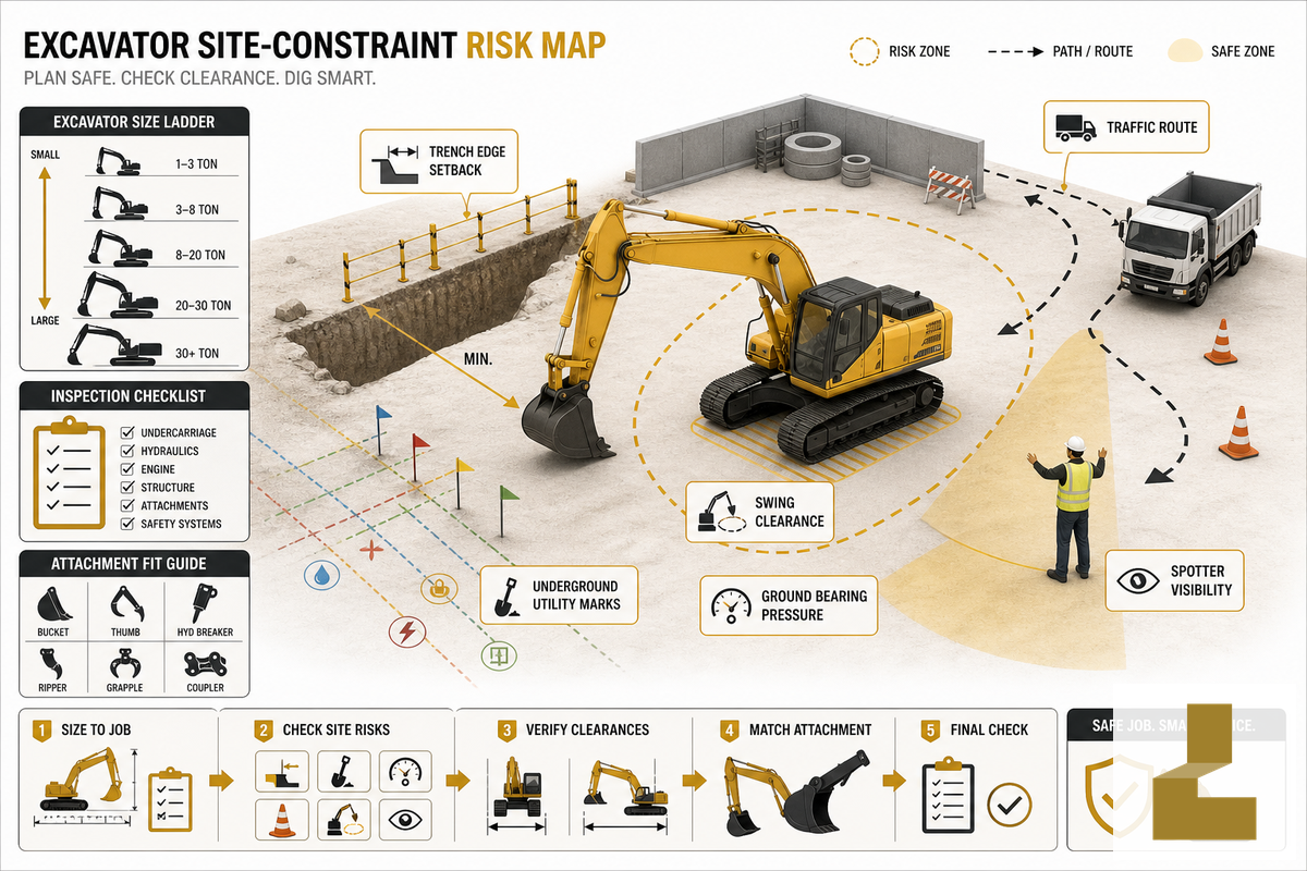 Safety and Site Constraints Before You Choose a Size - Liehuang Used Excavators