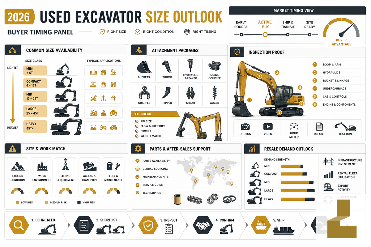 2026 Used Excavator Outlook: Size Choice and Availability - Liehuang Used Excavators