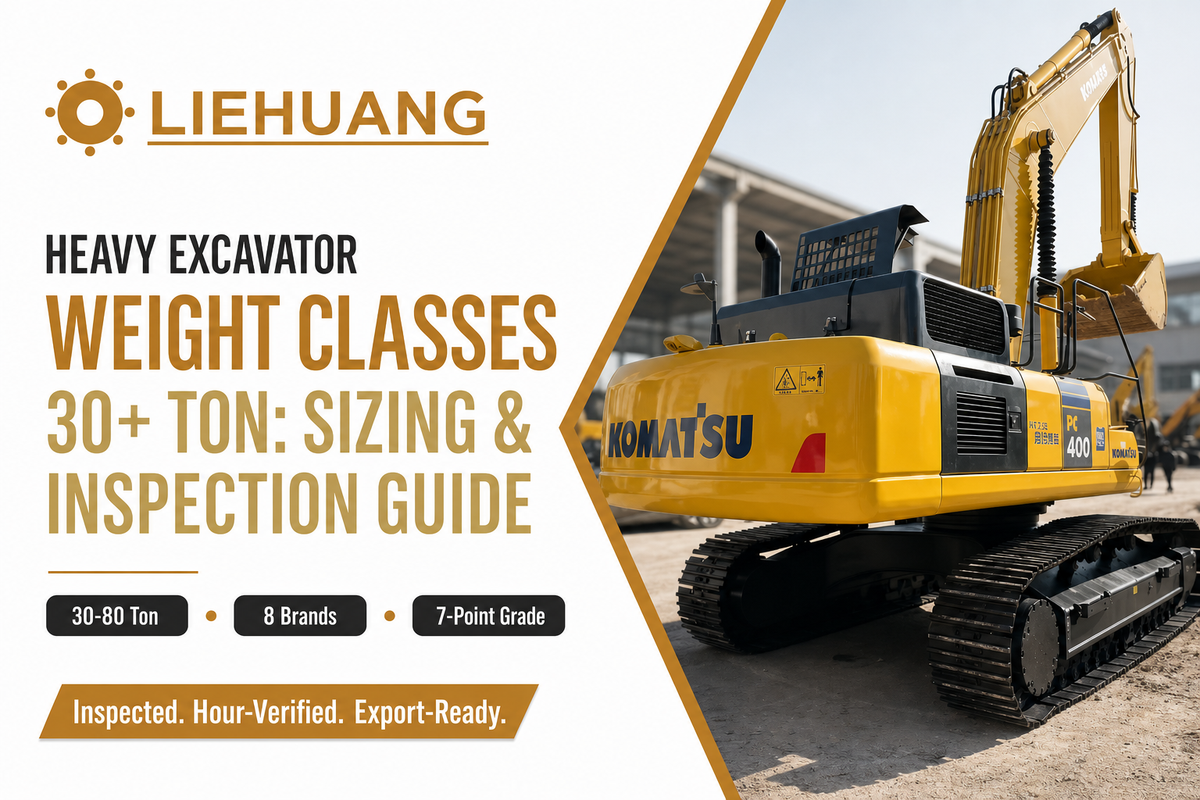 Export-ready used excavators by model and weight class