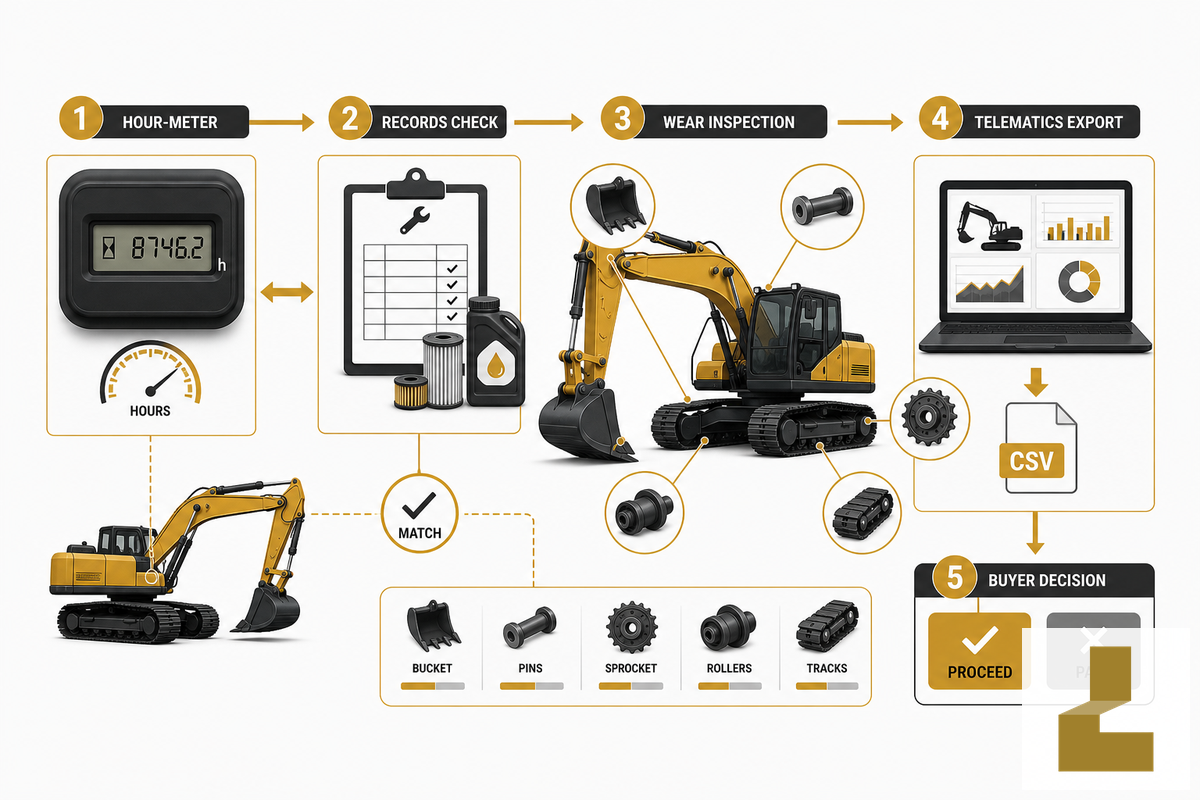 Reading and Verifying the Hour Meter — Liehuang Used Excavators
