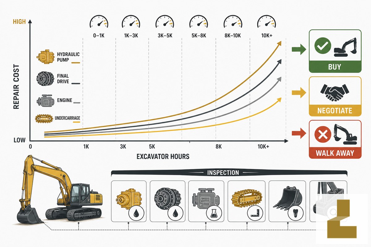 The Economics: Rebuild Cost, Repair Curve, and Resale Value — Liehuang Used Excavators