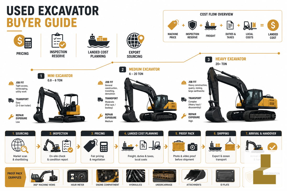 Used Excavator Cost by Type/Class — Liehuang Used Excavators