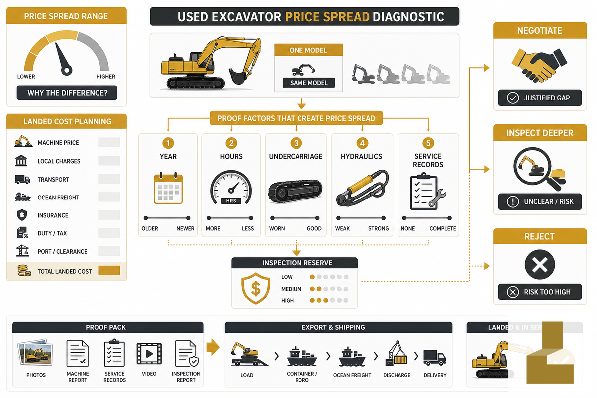 Why the Same Used Excavator Can Have a $50,000 Price Spread — Liehuang Used Excavators