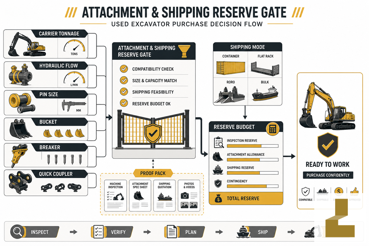 Attachments, Shipping, and Reserve Budget — Liehuang Used Excavators