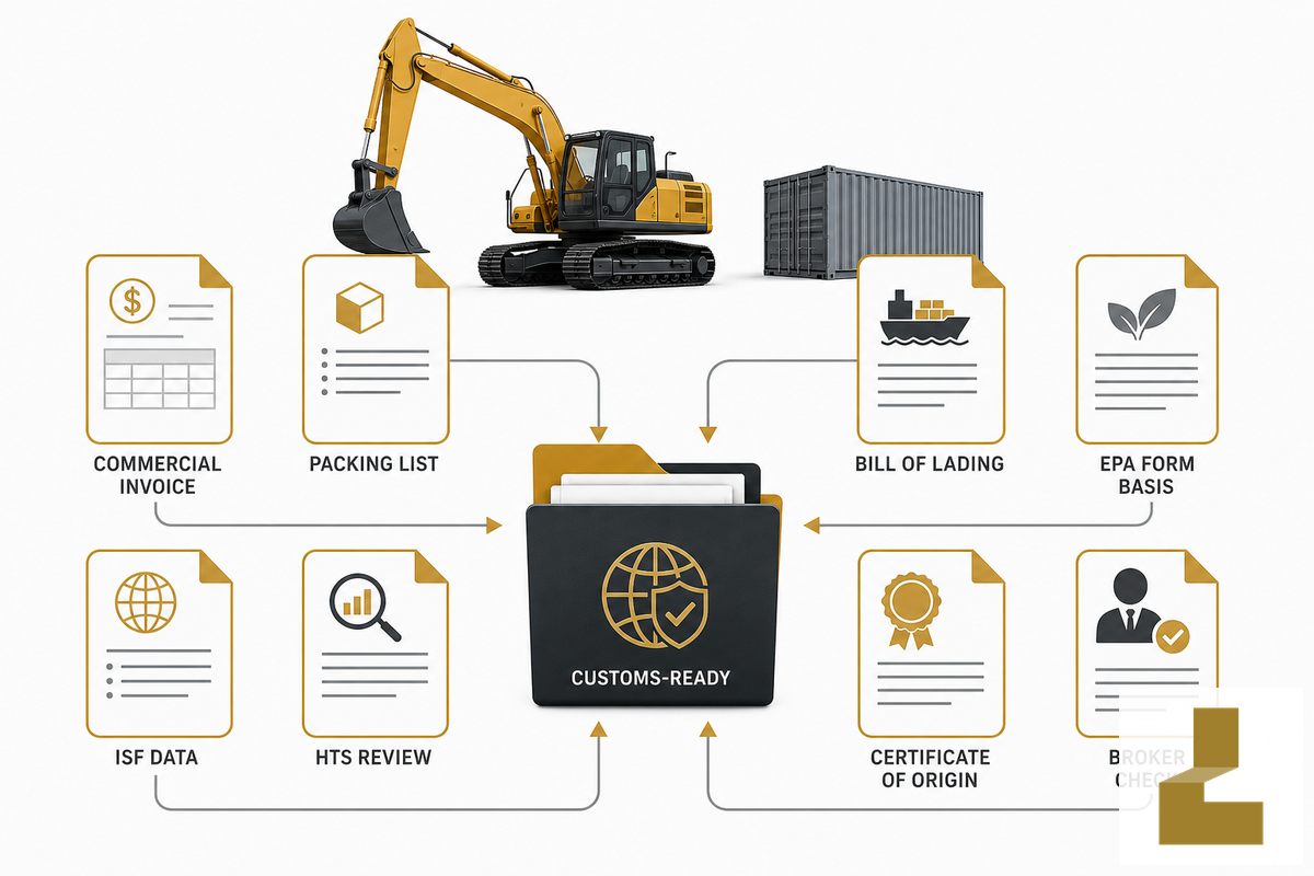 Step 3: Build the Document Packet Before the Machine Leaves China — Liehuang Used Excavators