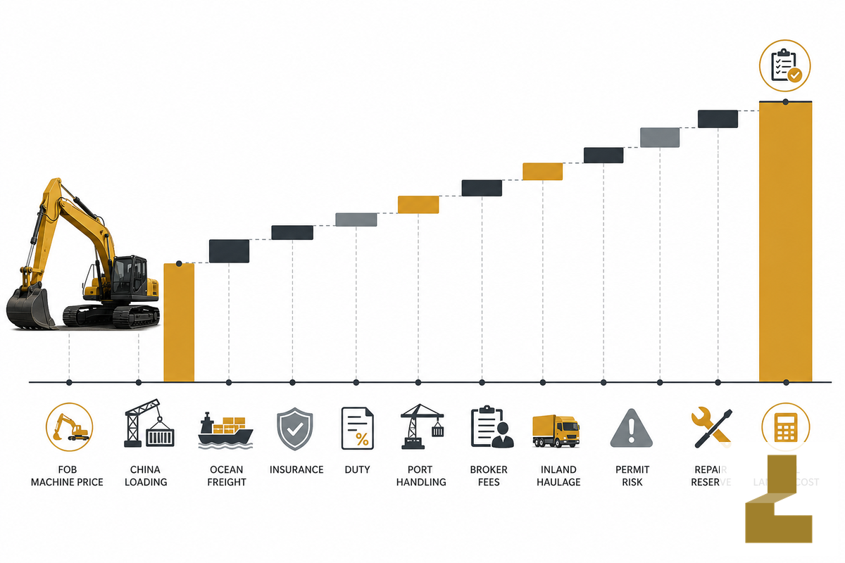Step 4: Calculate FOB-to-Landed Cost, Not Just the Machine Price — Liehuang Used Excavators