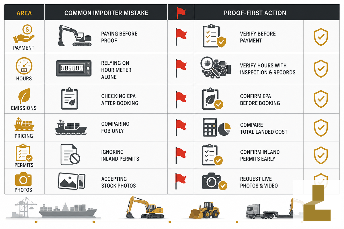 What Importers Often Get Wrong — Liehuang Used Excavators