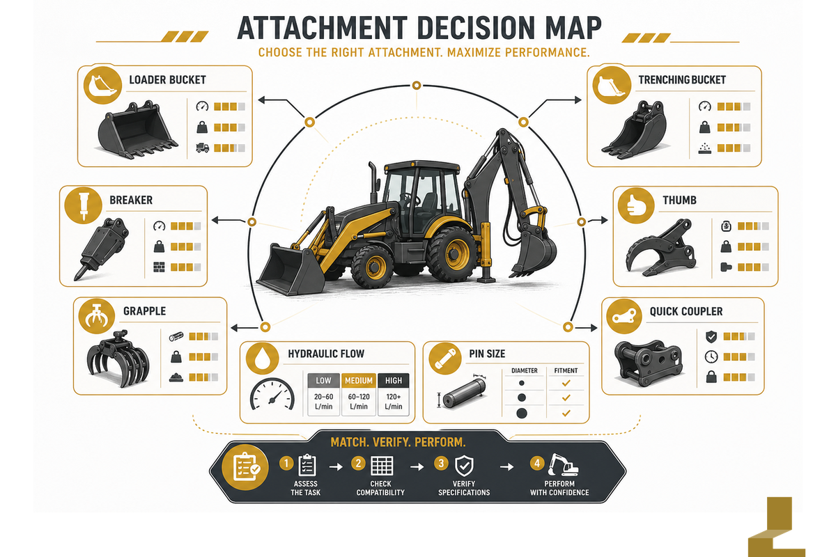 Loader Bucket, 360-Degree Swing, and Attachments — Liehuang Used Excavators