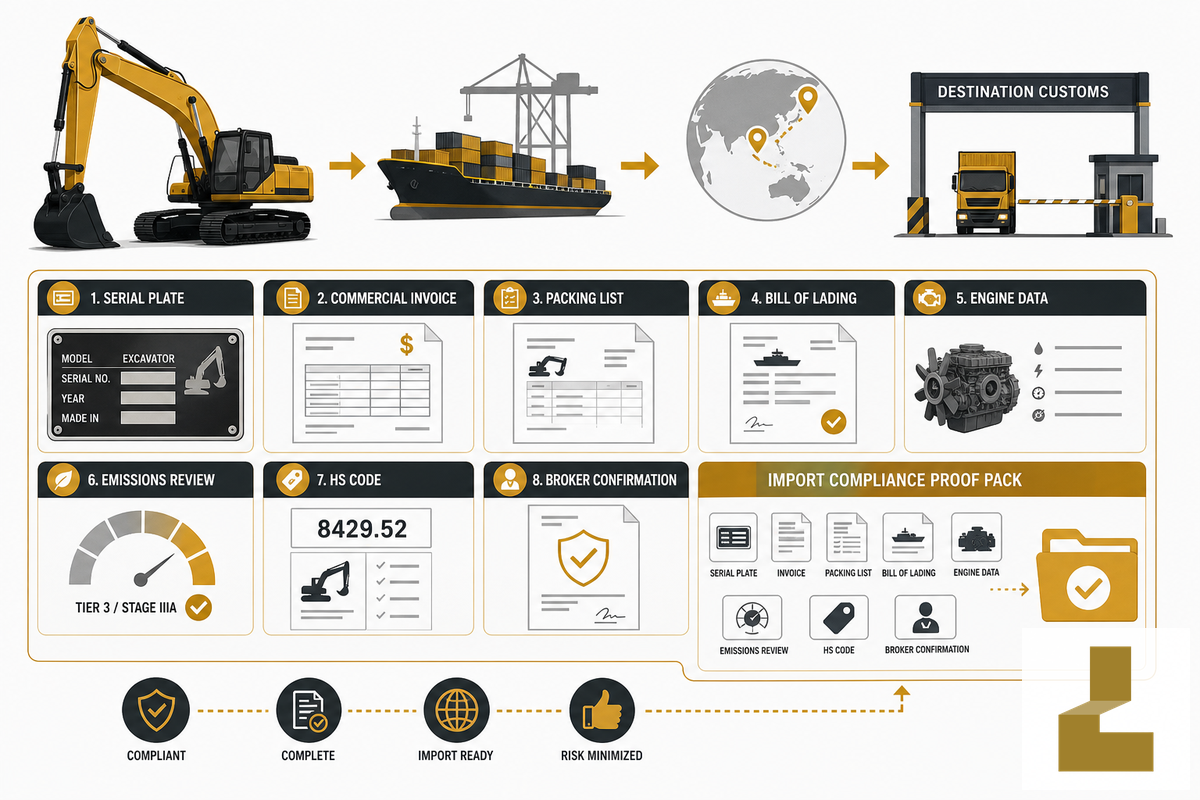 Import Documents and Compliance: Engine Tier, HS Code, and Customs Proof — Liehuang Used Excavators