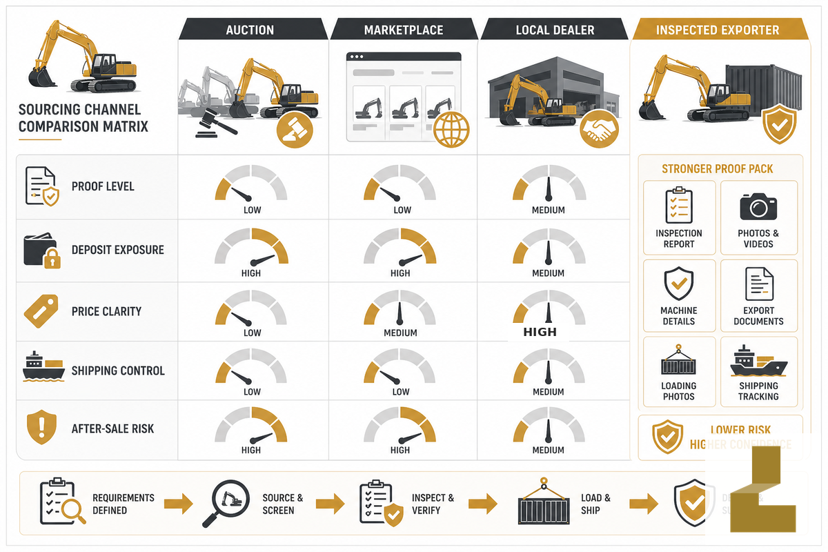 Auction, Marketplace, Local Dealer, or Inspected Exporter? — Liehuang Used Excavators