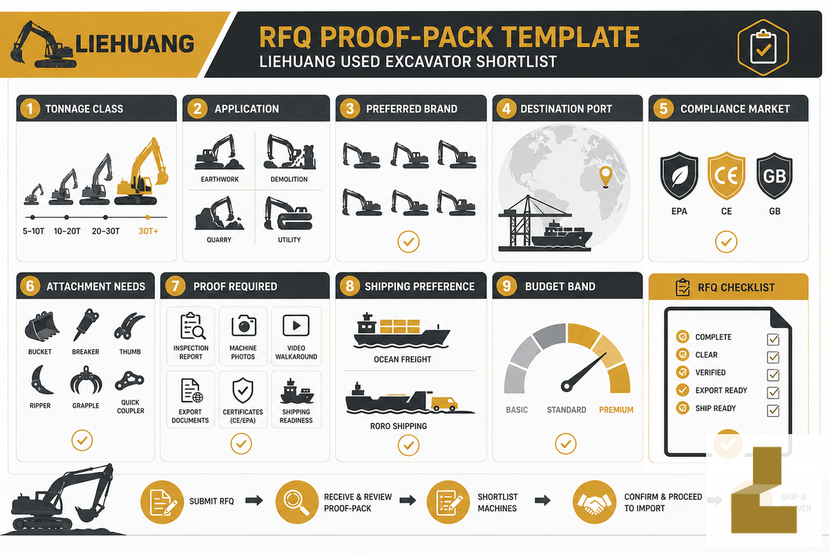 RFQ Checklist: What to Send Liehuang for a Verified Shortlist — Liehuang Used Excavators
