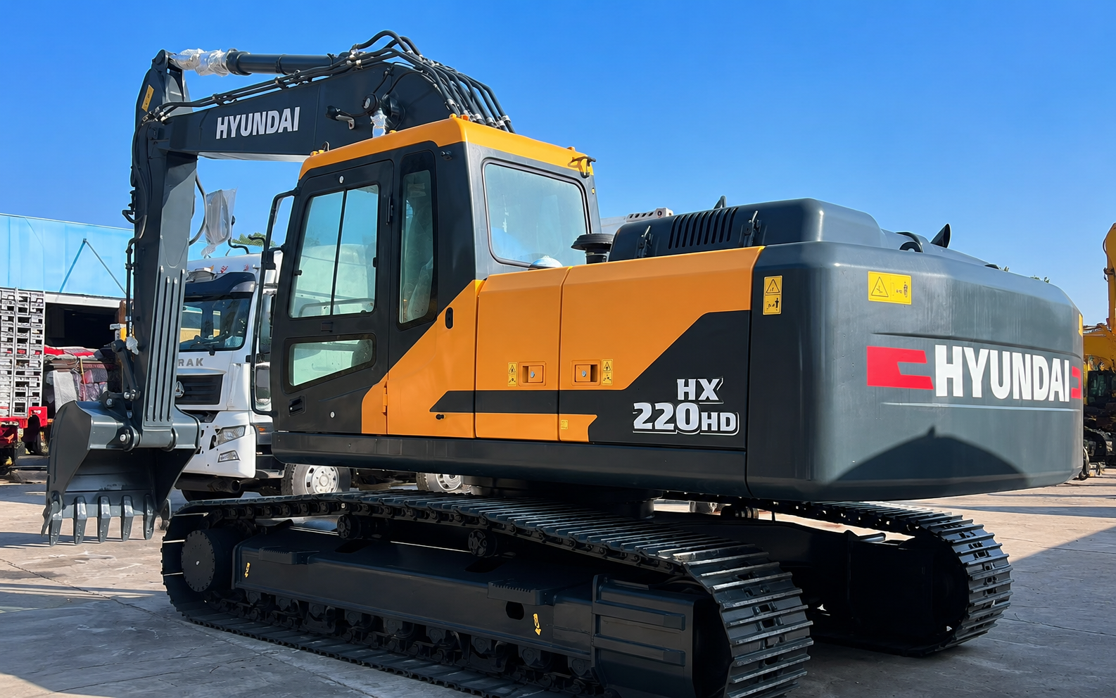 Used excavators ready for worldwide export
