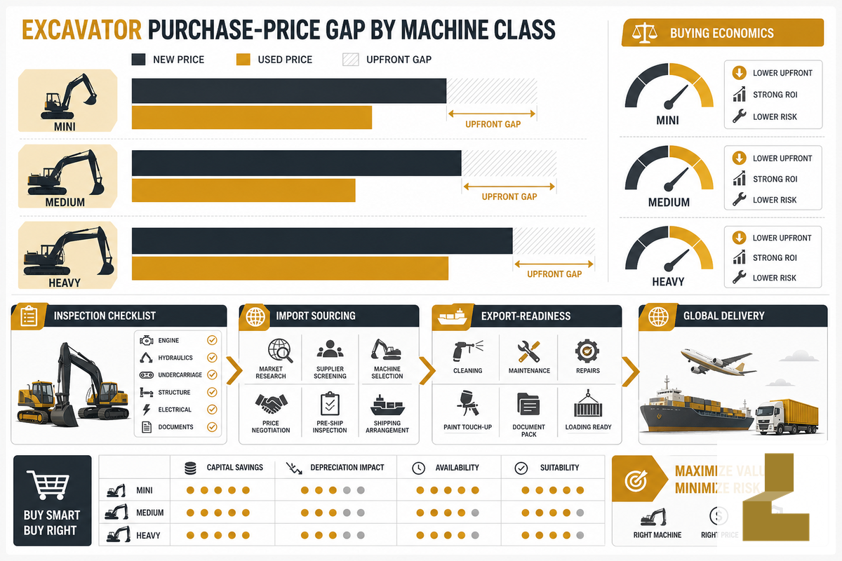 Upfront Cost: How Big Is the Price Gap Really? — Liehuang Used Excavators