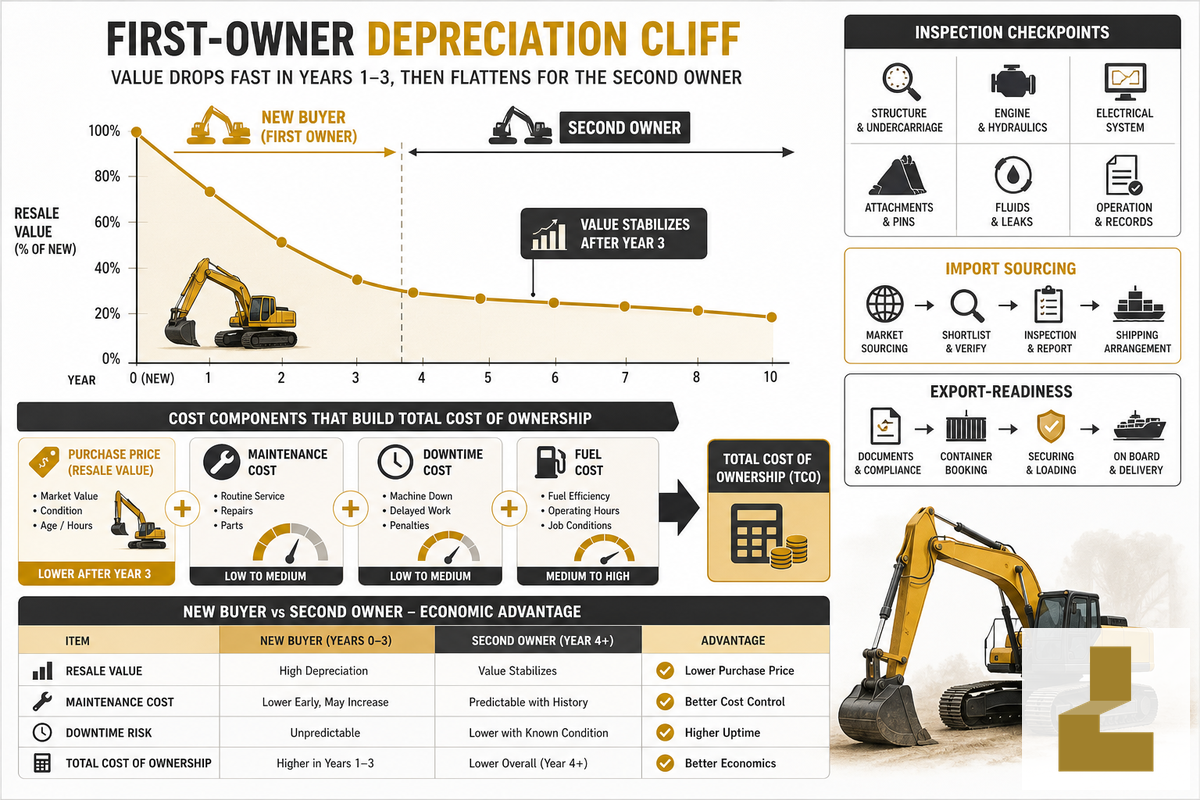 Total Cost of Ownership: Where Used Actually Wins or Loses — Liehuang Used Excavators