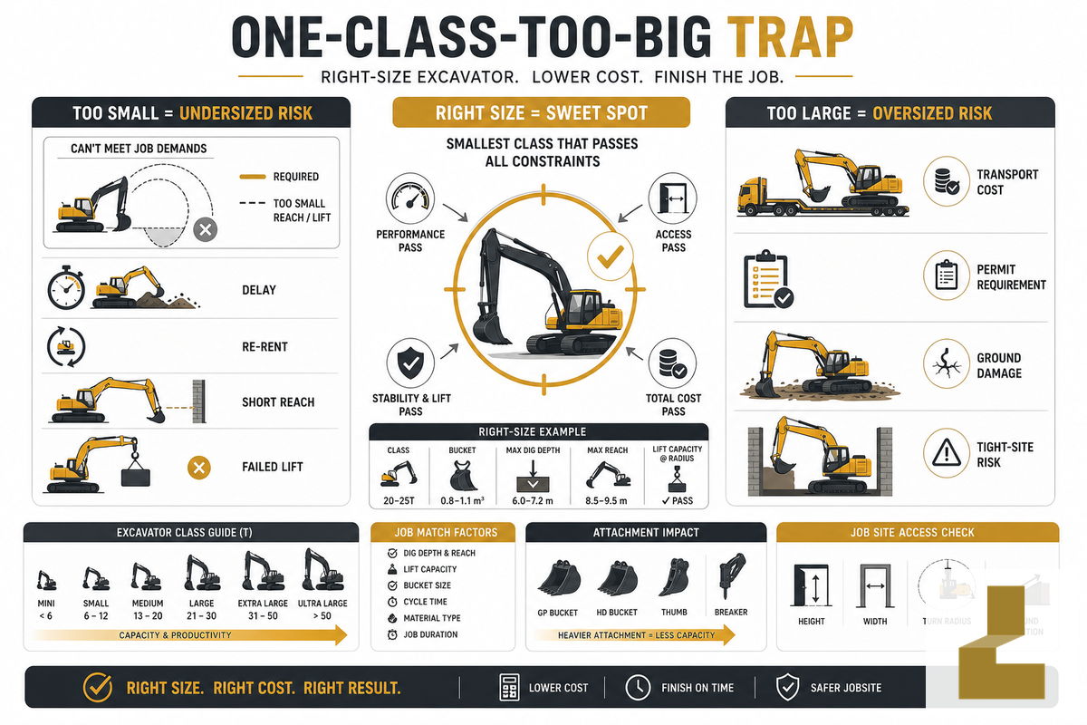 The Cost of Getting the Size Wrong (Over- vs Under-Sizing) — Liehuang Used Excavators