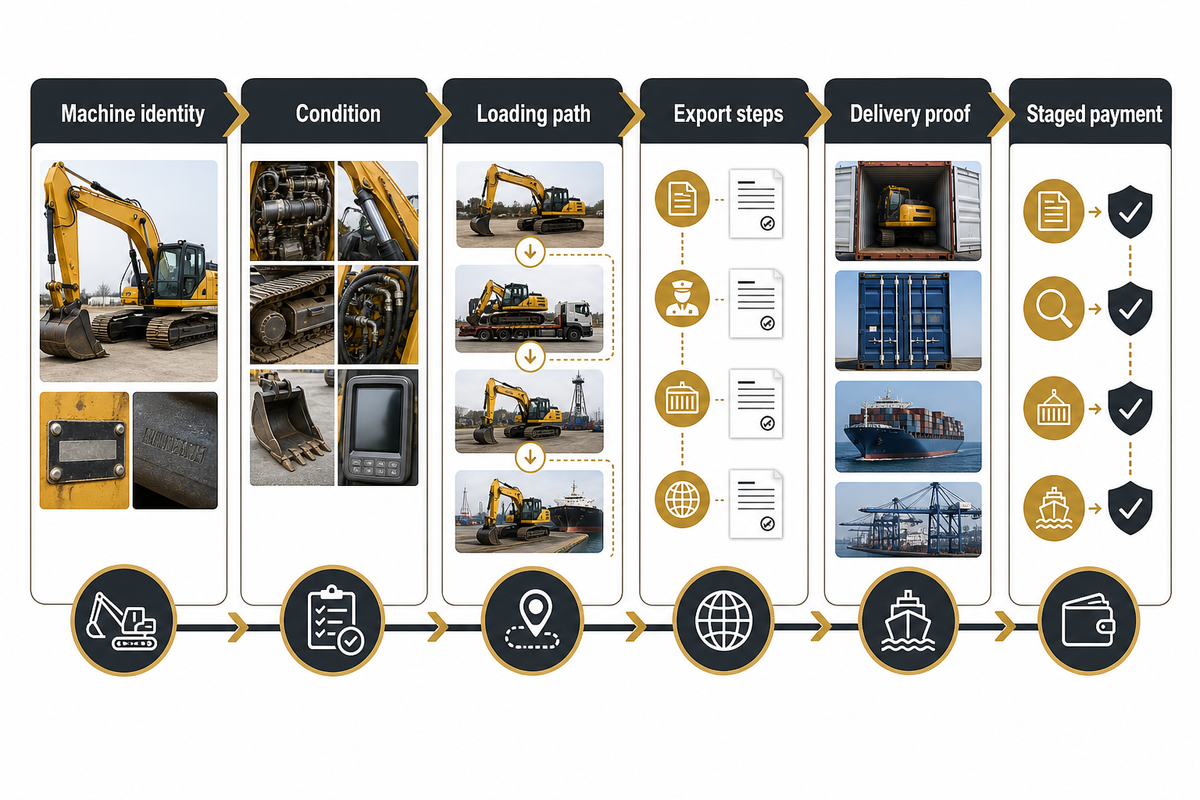 Export proof before balance payment — Liehuang Used Excavators