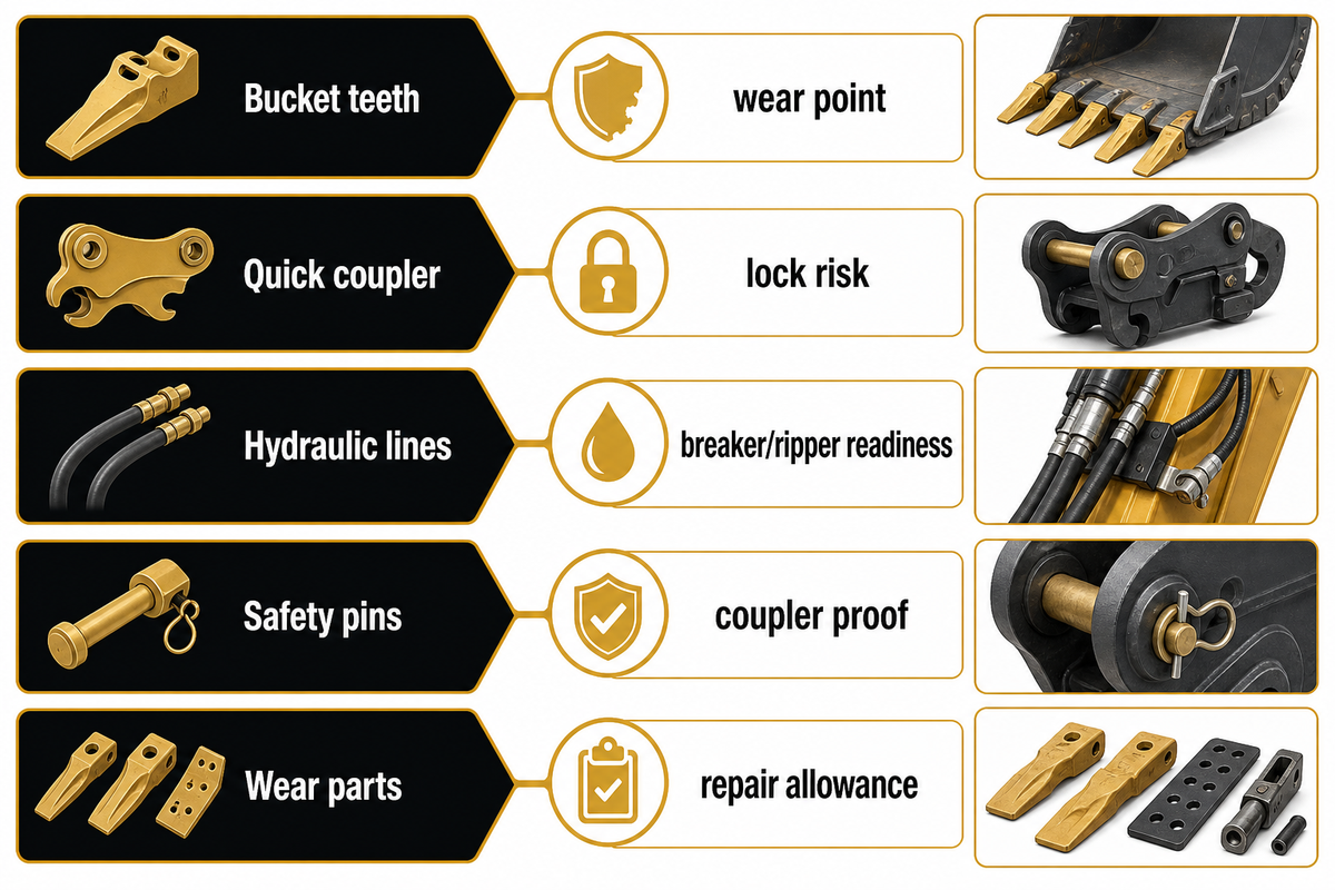 Bucket, Teeth, and Hydraulic Line Fit for Rock Work — Liehuang Used Excavators