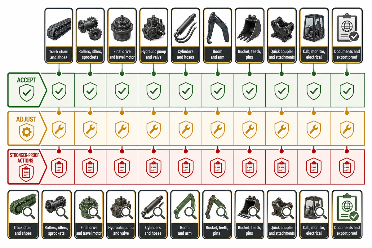 The Wear-to-Decision Matrix for Used Excavator Buyers — Liehuang Used Excavators