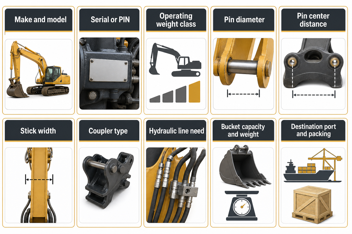 RFQ Fit Card: What to Ask Before Buying Parts or an Attachment — Liehuang Used Excavators