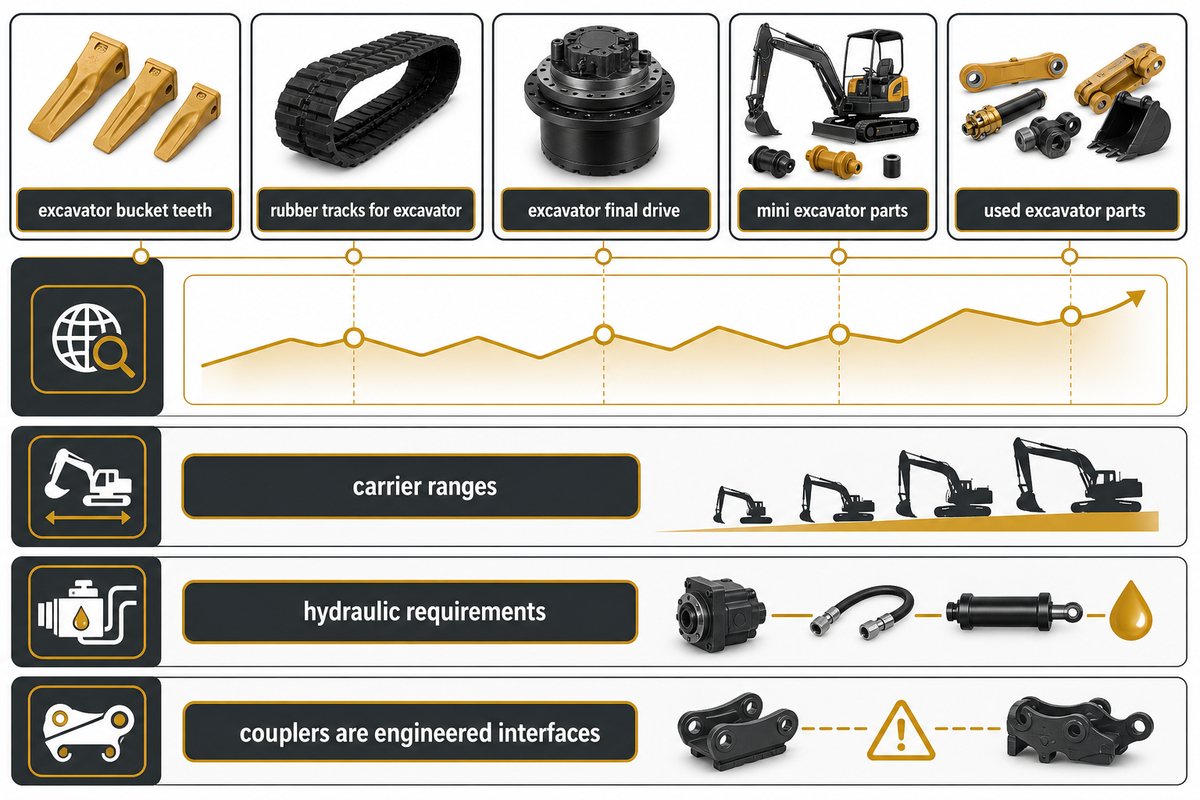 Parts Trends in 2026: Attachments, Mini Machines, and Aftermarket Risk — Liehuang Used Excavators