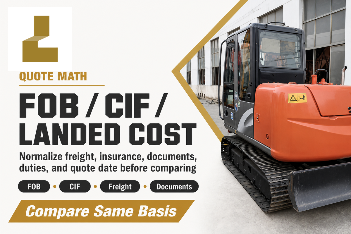 Quote Math: FOB, CIF, Freight, Duties, and Landed Cost Without Guesswork — Liehuang Used Excavators