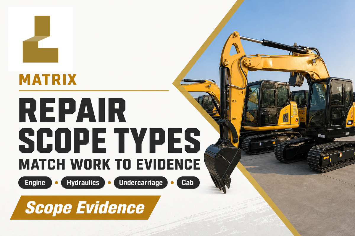 9-Type Refurbish-Scope Evidence Matrix — Liehuang Used Excavators