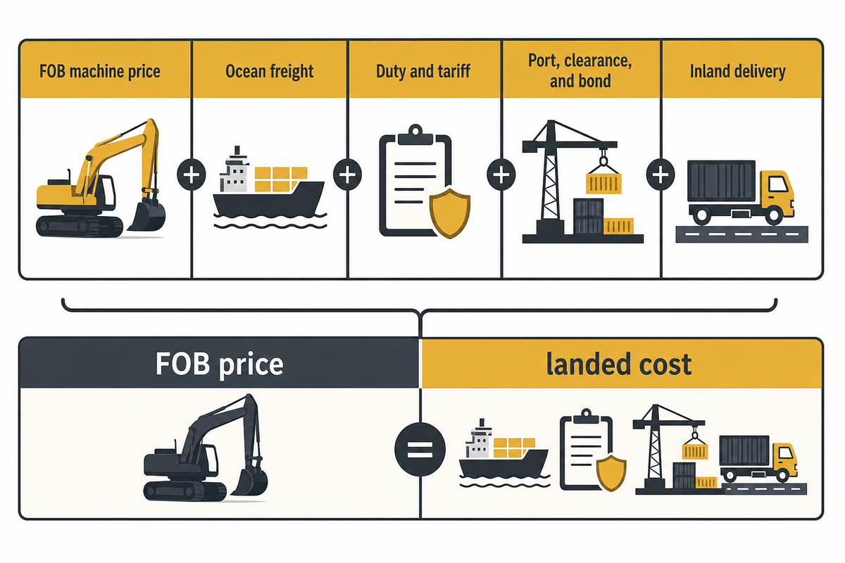 Landed cost fields to compare beyond FOB price