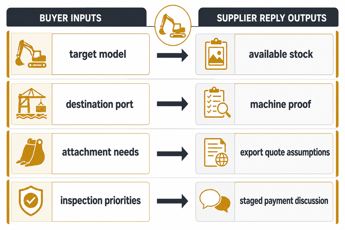 Machine-level proof packet request fields for Liehuang Used Excavators