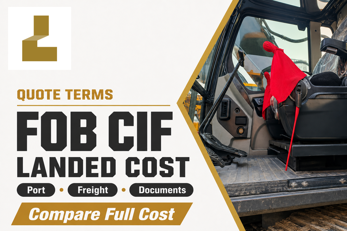 How to Compare FOB, CIF, and Landed-Cost Quotes for a Used Hyundai Excavator — Liehuang