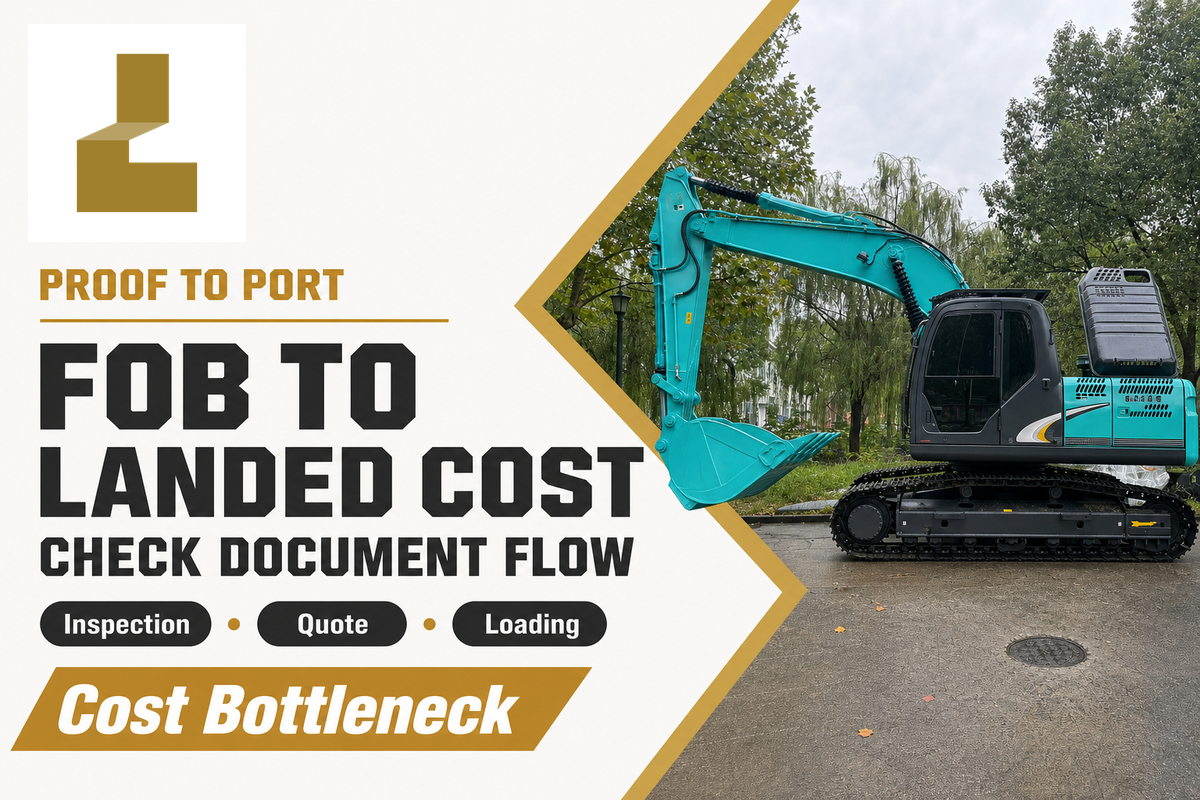 Kobelco Proof-to-Port Matrix: The Hidden Bottleneck Between FOB and Landed Cost — Liehuang Used Excavators