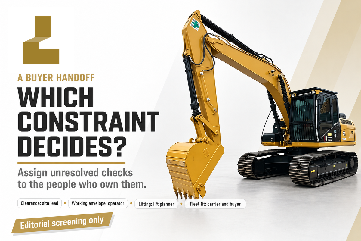 Four-factor handoff: site lead, operator, lift planner and carrier/buyer resolve the actual constraint.