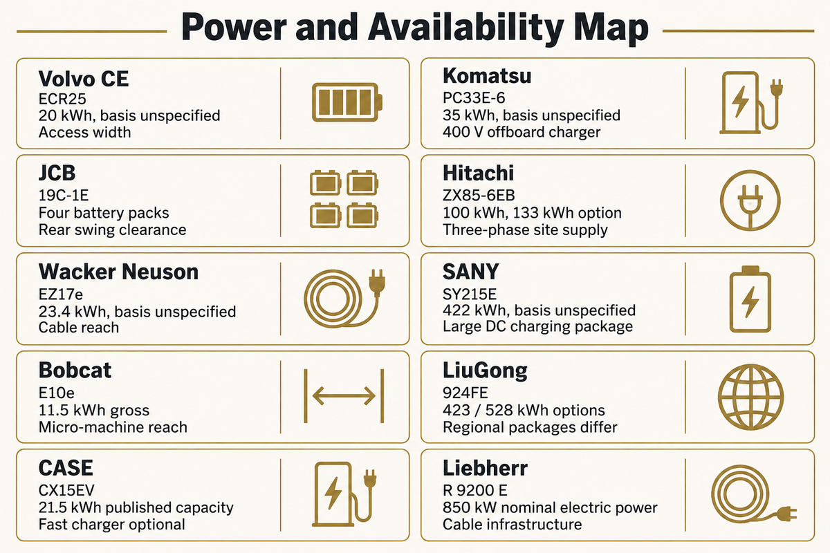 All ten manufacturers compared by published power basis and purchasing constraint.