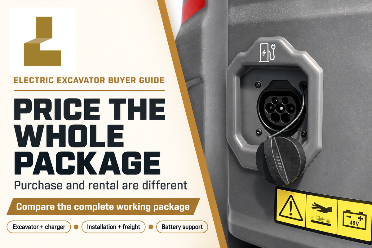 Quote the excavator, charger, installation, freight and battery support together.