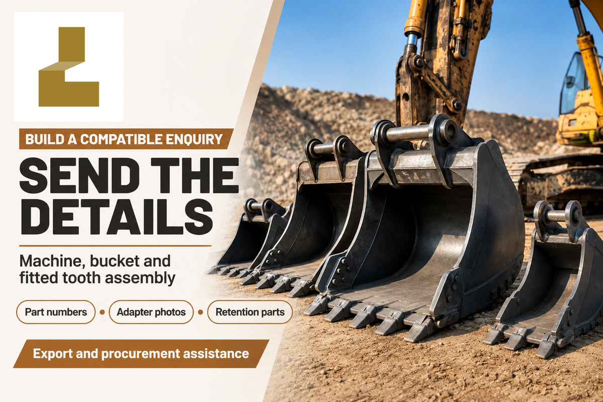 Send machine, bucket and tooth-assembly details to LH Used Excavator for procurement assistance.